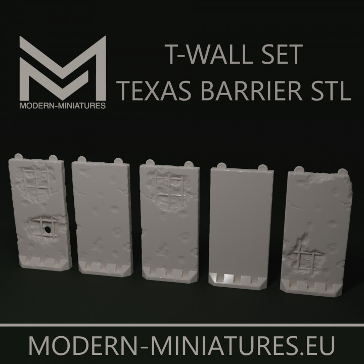concrete T-Wall Texas Barrier set image