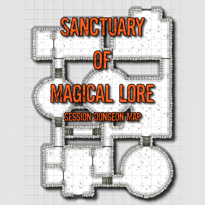 Sanctuary of Magical Lore 16" x 21" - Session Dungeon Map image