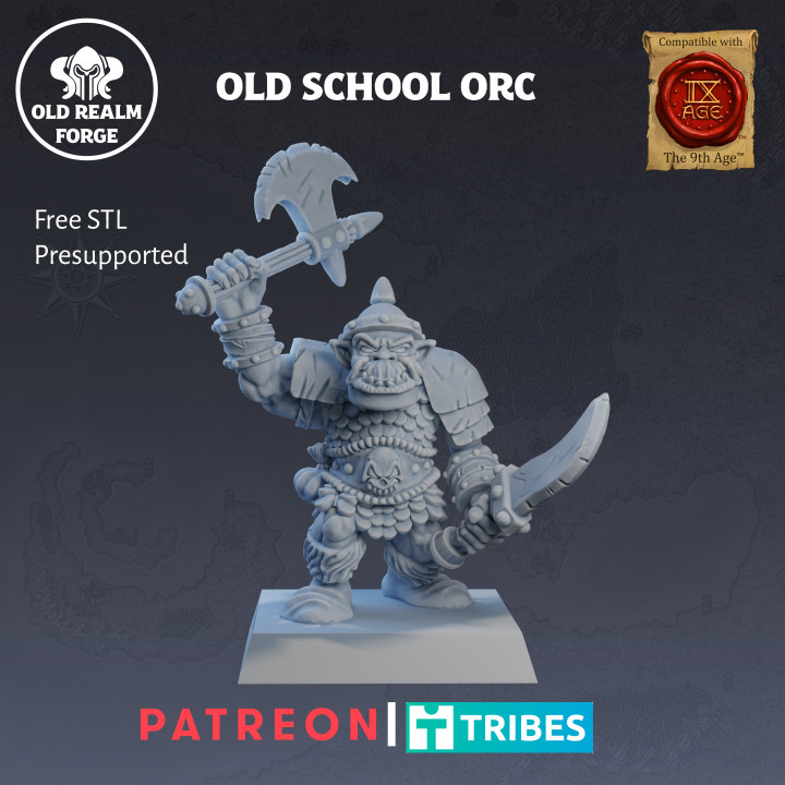 FREE STL! Old School Classic Orc image