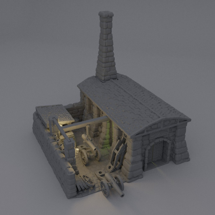 Medieval Cannon Forge - Tabletop Terrain - 28 MM image