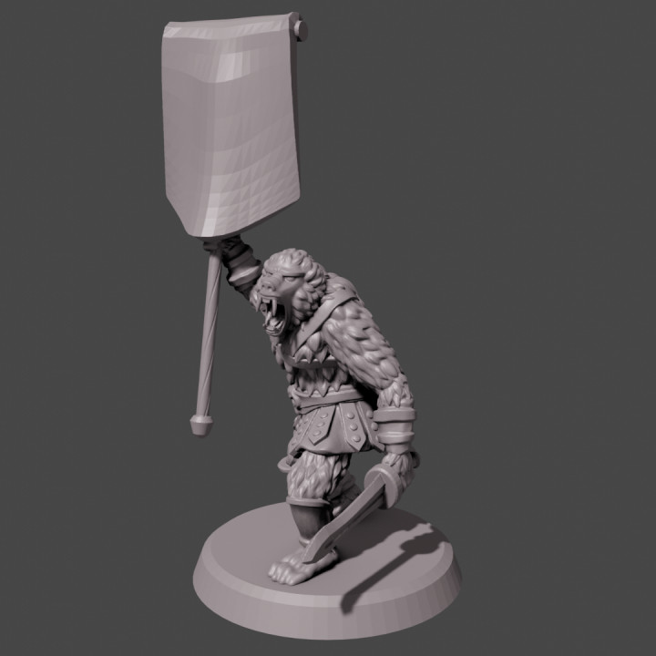 gladiator monkey Banner and Horn