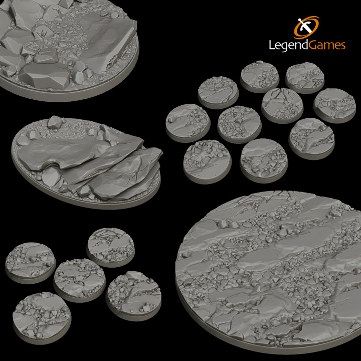 3D Printable LegendGames Complete Rock and Natural Stone Base Set by ...