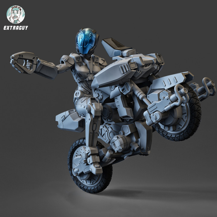 scifi soldier on a bike 100mm