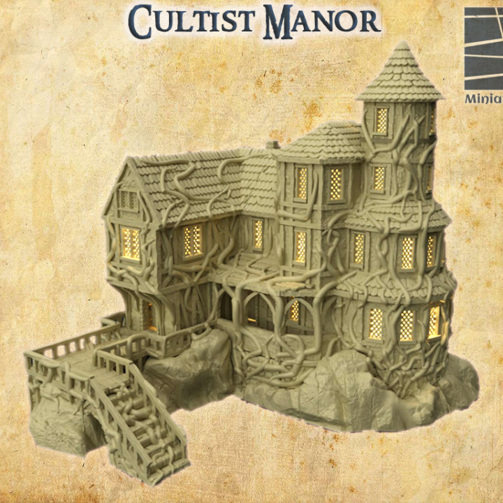 Cultist Manor - Tabletop Terrain - 28 MM image