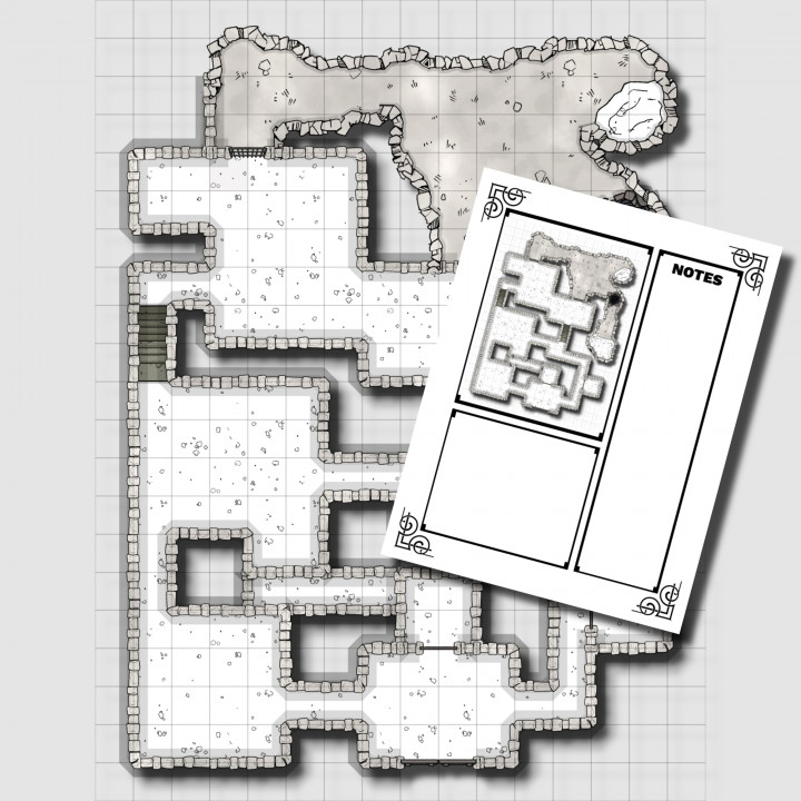 Tomb of Relentless Chaos 16" x 21" - Session Dungeon Map image