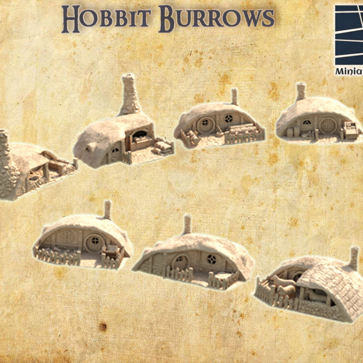 Hobbit Burrows - Tabletop Terrain - 28 MM image