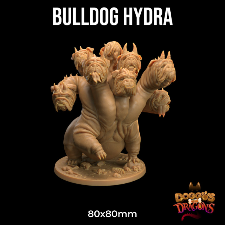 Bulldog Hydra | PRESUPPORTED | Doggos and Dragons | Copperlock's Zoo image