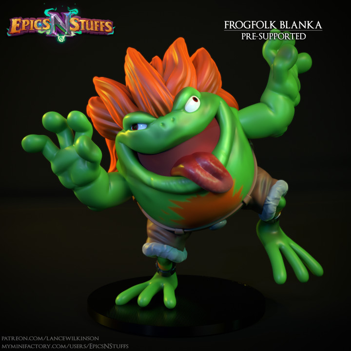Frogfolk Blanka Miniature, Pre-Supported