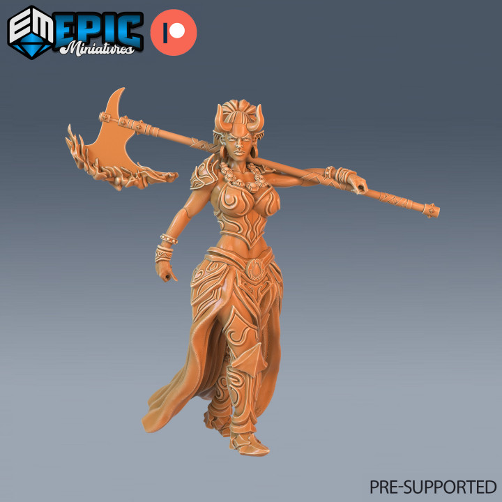 Efreeti Female & Male Team Victory / Fire Elemental Djinn / Inferno Genie / Efreet Girl / Ifrit Lord / Oriental Encounter image