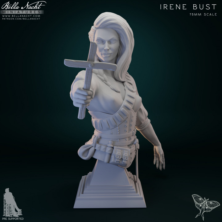 3D Printable Irene the Vampire Hunter | Bust by Bella Nacht Minis