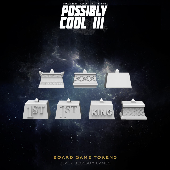 T3TS01 Board Games Token Set :: Possibly Cool Dice Tower 3 image