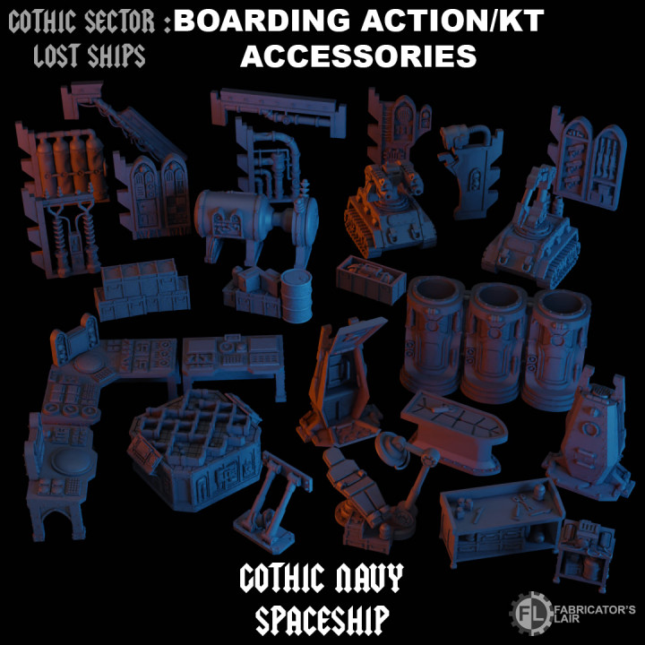 Accessories for boarding action/KT terrain - Gothic Navy style's Cover