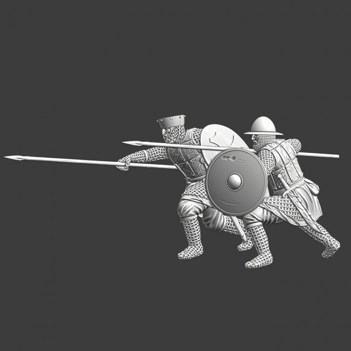 Medieval infantry spearmen image