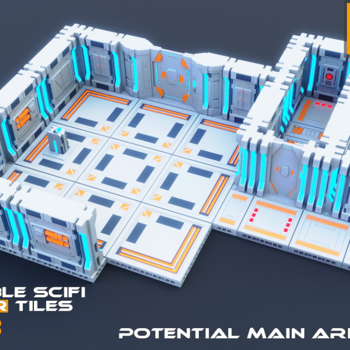 3D Printable SciFi OpenLOCK Compatible Tiles for Gaming Vol 3 image