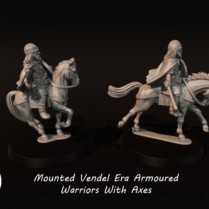Mounted Vendel Era Armoured Warriors With Axes image