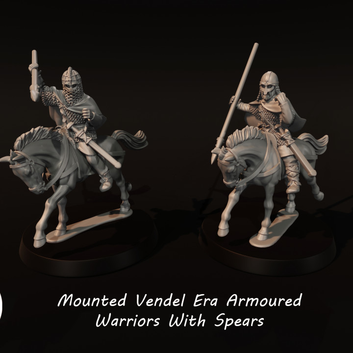 Mounted Vendel Era Armoured Warriors With Spears