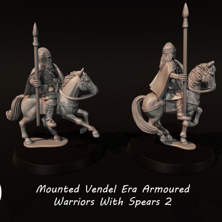 3D Printable Mounted Vendel Era Armoured Warriors With Spears 2 by ...