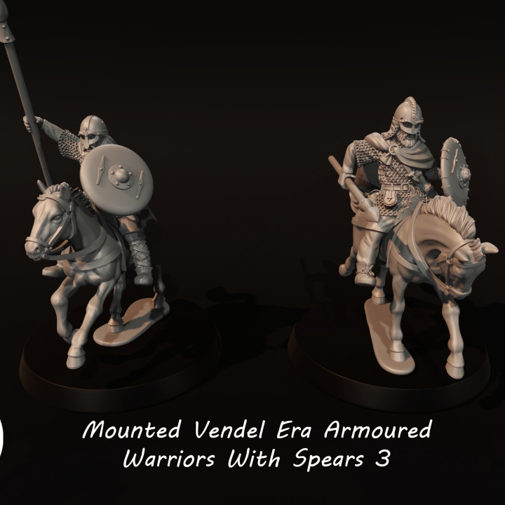 Mounted Vendel Era Armoured Warriors With Spears 3 image