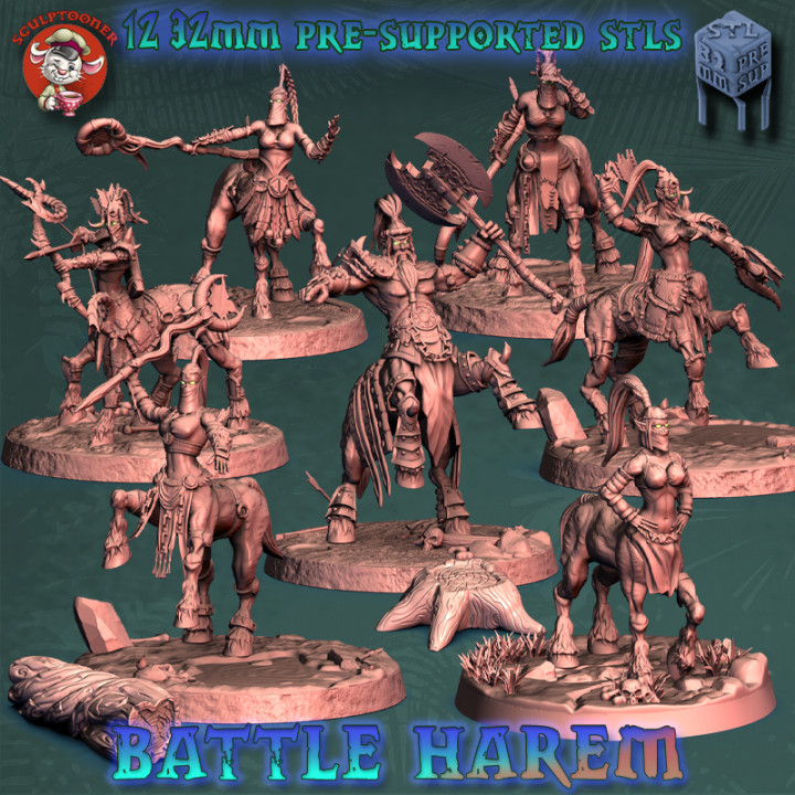 Centaurs Battle Harem - 32mm pre-supported squad image