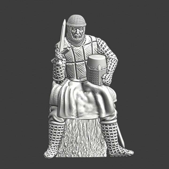 Medieval knight sitting and resting