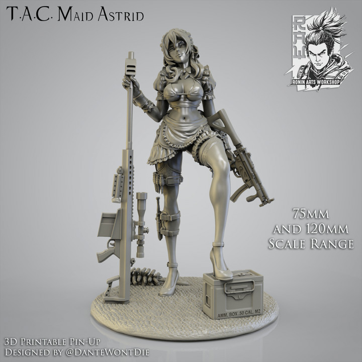 T.A.C. Maid Astrid - 75mm and 120mm Pin-Up image