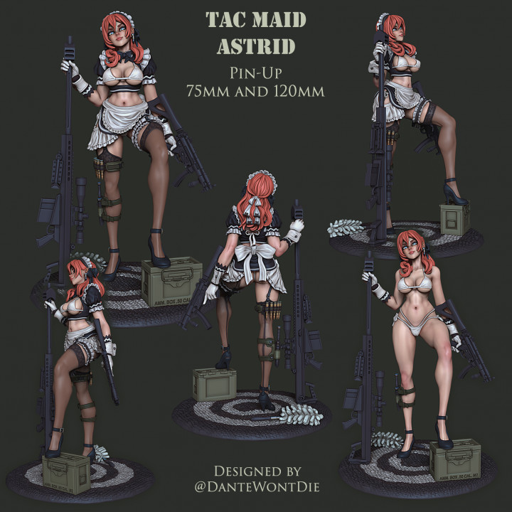 T.A.C. Maid Astrid - 75mm and 120mm Pin-Up image