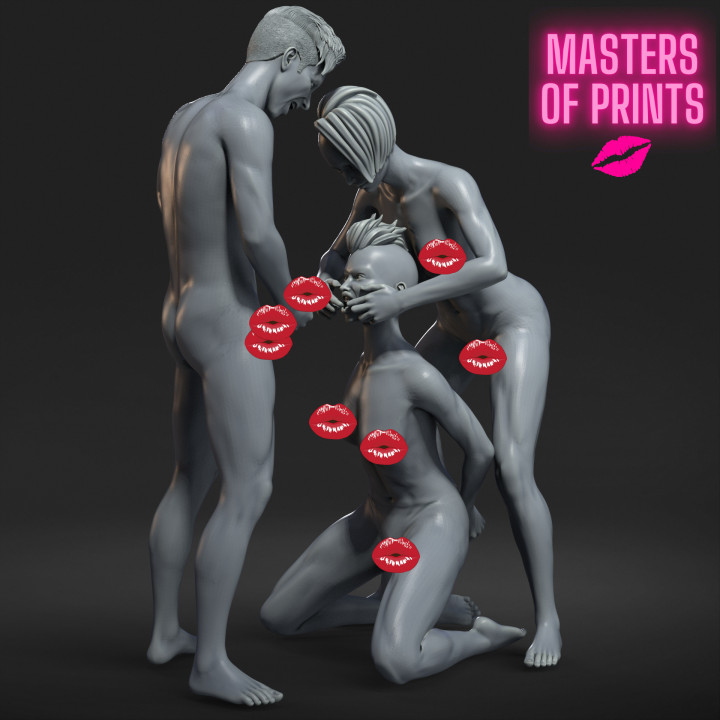 double blowjob - NSFW - EROTIC MINIATURE 75 MM SCALE image