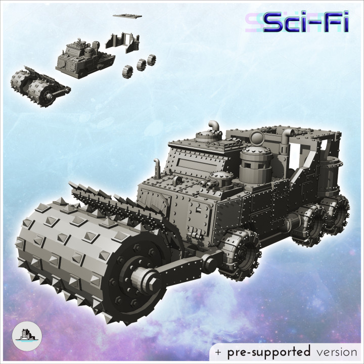 Ork Sci-Fi vehicles pack No. 1 - Future Sci-Fi SF Post apocalyptic Tabletop Scifi Wargaming Planetary exploration RPG Terrain