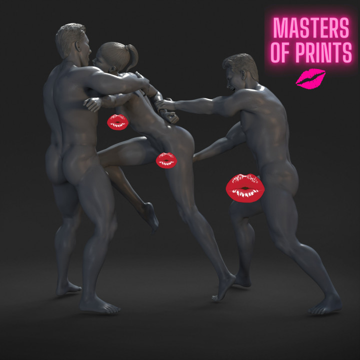 3 masters 1 slave - NSFW - EROTIC MINIATURE 75 MM SCALE