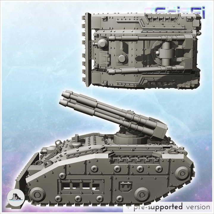 Imperial Raptor tank with front blade (anti-aircraft version) (16) - Future Sci-Fi SF Post apocalyptic Tabletop Scifi Wargaming Planetary exploration RPG Terrain