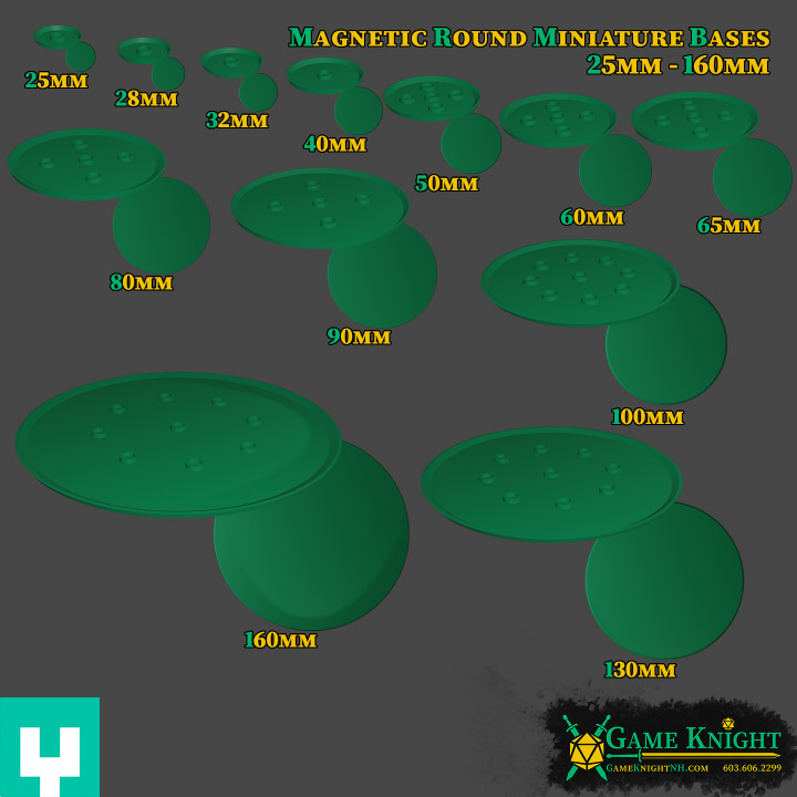 Wargaming Round 2x6mm-Magnetic Miniature Bases image