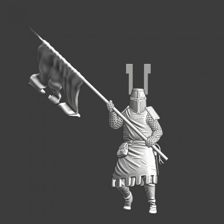 Medieval Teutonic Order Knight with banner image
