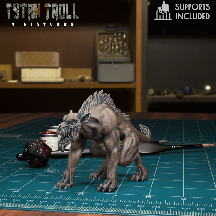 3d Printable Hellhound Pack [pre Supported] By Tytantroll Miniatures