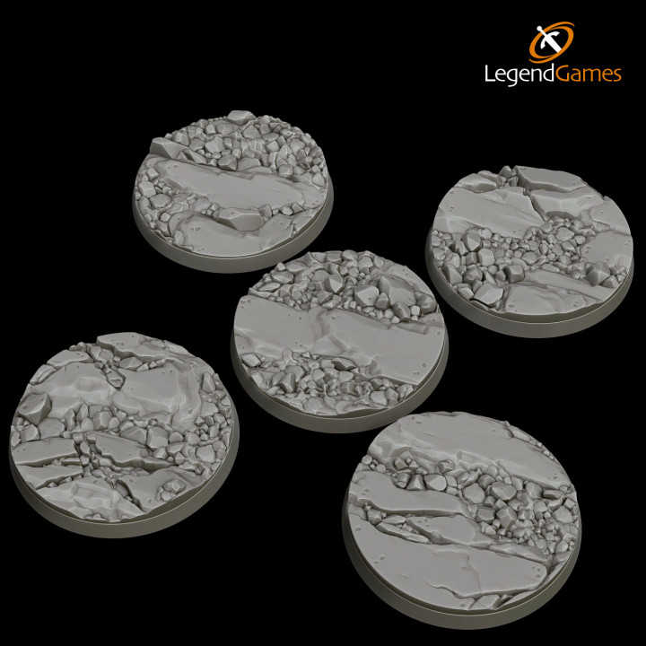 LegendGames Natural Stone Bases - 50mm Round x5