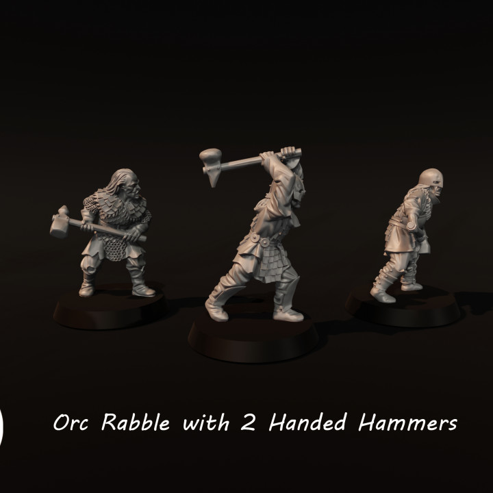 Orc Rabble with 2 handed Hammers image