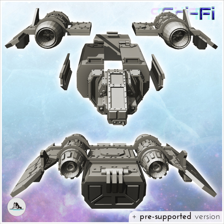 Astral Falcon spaceship (1) - Future Sci-Fi SF Post apocalyptic Tabletop Scifi Wargaming Planetary exploration RPG Terrain image