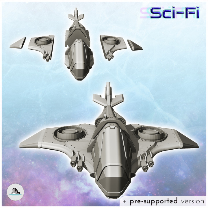 Warpwind Spectre Imperial hover fighter (4) - Future Sci-Fi SF Post apocalyptic Tabletop Scifi Wargaming Planetary exploration RPG Terrain image