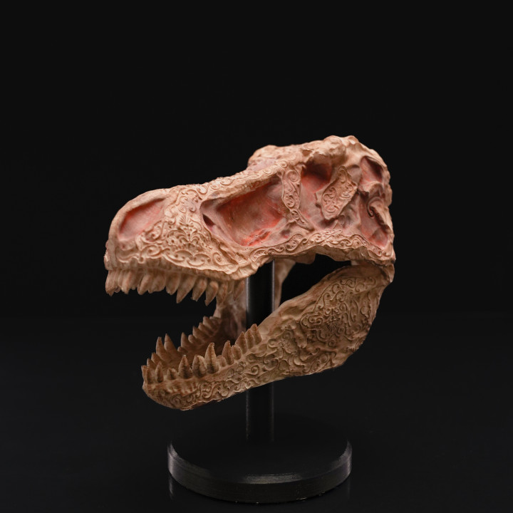 Carved T-Rex Skull