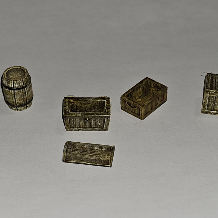Barrel, Crates and Chest image
