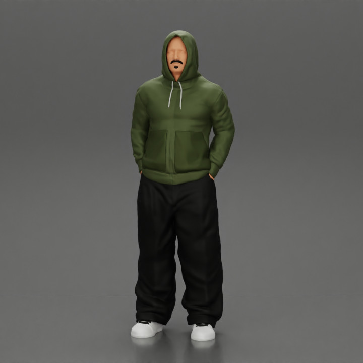 2 Gangster homie in hoodie standing with hands in pockets image