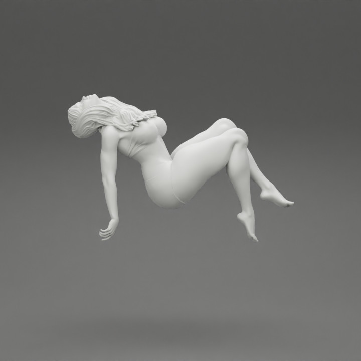 sad man pulls drowning girl from the ocean (woman)