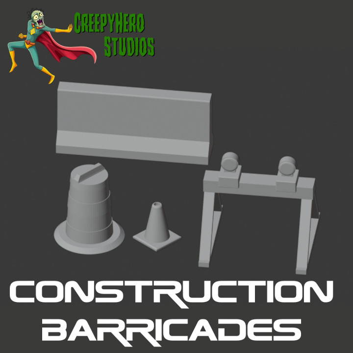 Modern Construction Barricades Set image
