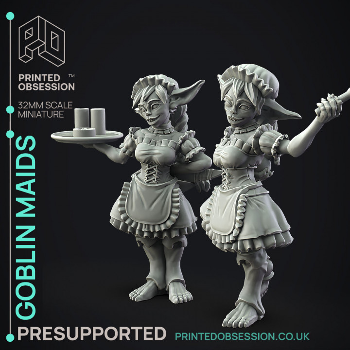 3D Printable Goblin Maids - Goblins - PRESUPPORTED - Illustrated and ...