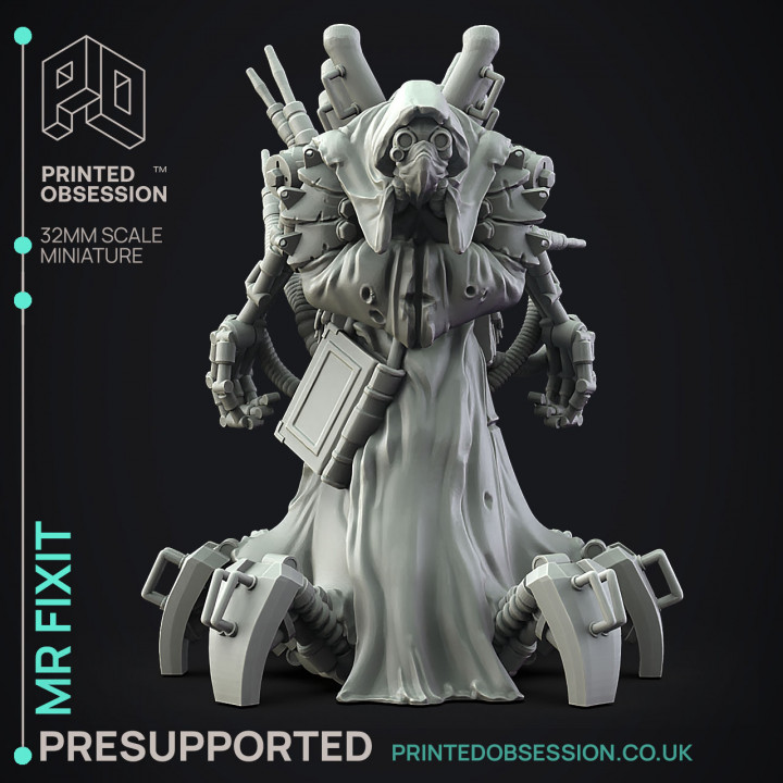 Mr Fixit - Warforged Adept -  PRESUPPORTED - Illustrated and Stats - 32mm scale image