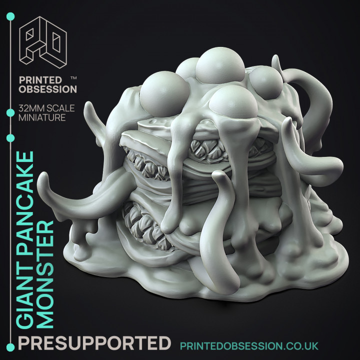 Giant Pancake Monster - Boss Monster -  PRESUPPORTED - Illustrated and Stats - 32mm scale image