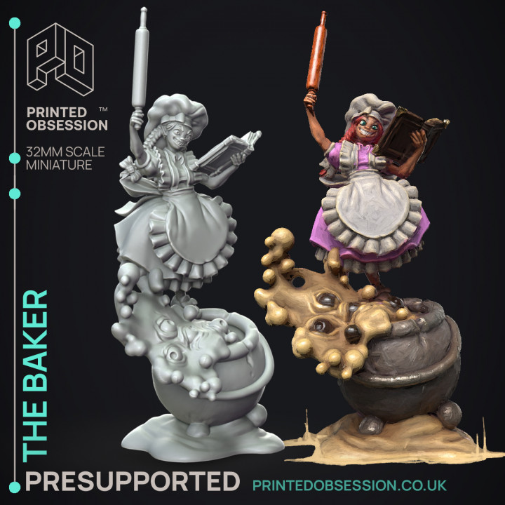 The Baker - Boss Creature -  PRESUPPORTED - Illustrated and Stats - 32mm scale image