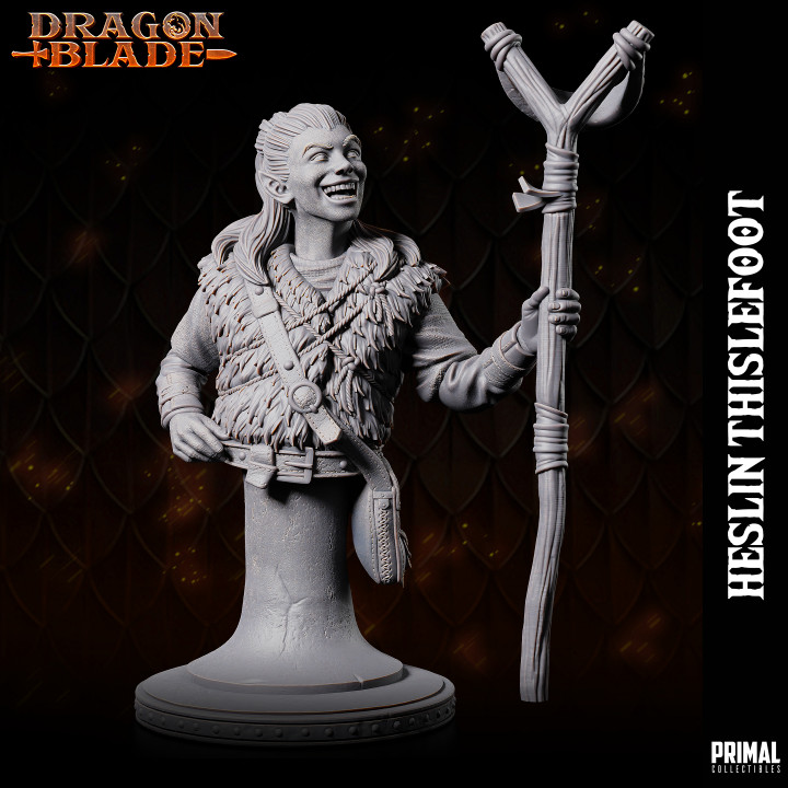 Halfling / Kender - Heslin Thistlefoot - Bust- June 2023 - DRAGONBLADE-  MASTERS OF DUNGEONS QUEST image