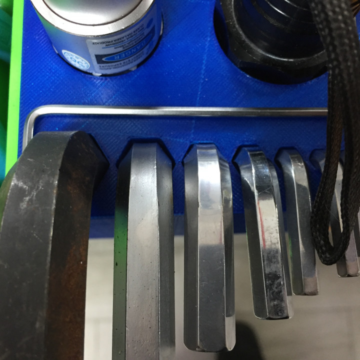collection of tool organizers that mount on an aluminum profile