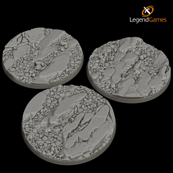LegendGames Natural Stone Bases - 80mm Round x3