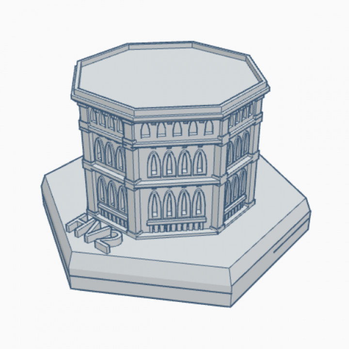 Gothic Building HMSG125 Hex Map Scale